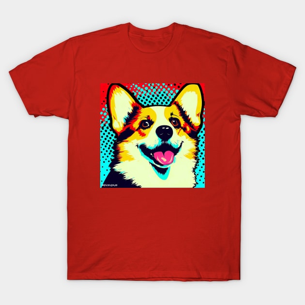 Welsh Corgi pop art T-Shirt by Sketchy